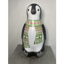 Penguin with a Scarf EMPTY Collectable Tin Container Display