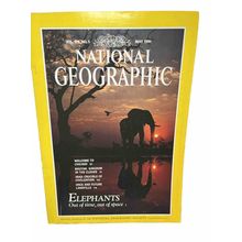 National Geographic Magazine May 1991 Elephants Vintage Collectable