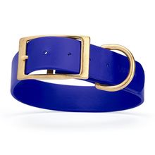 Dog Pet Collar with Brass Hardware Size L W 1.5” L 16” - 20” Blueberry Royal