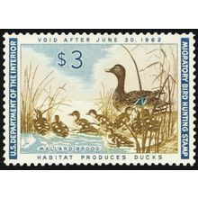 RW28, Mint XF/Superb NH $3 Duck Stamp - PSE Graded 95 * Stuart Katz