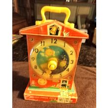 Old Vintage Fisher Price Music Box Clock # 998 10 3/4" Tall Working 1968