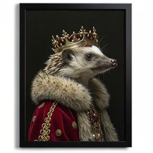 Hedgehog King Vintage Wall Print Painting Animal Wall Art King Hedgehog Picture