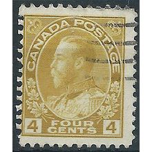 Canada 1922 SG249 4c Olive-Yellow Fine Used....