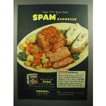 1945 Hormel SPAM Ad - Texas Style Barbecue