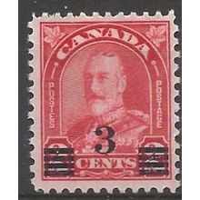 Canada 1932 SG314 3c on 2c Scarlet Mounted Mint ..