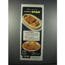 1945 Hormel SPAM Ad - Right on The Beam