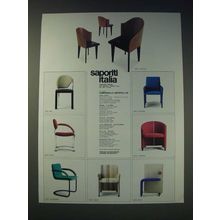 1989 Saporiti Italia Chairs Ad - Tuscana, Nek, Plaza, Diamond, Yonkers