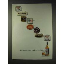 1991 Jim Beam Bourbon Ad - Come Back to the Basics