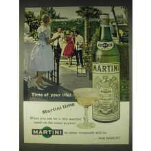1962 Martini Vermouth Ad - Time of your life! Martini time