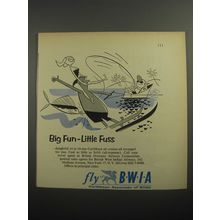 1956 BWIA Airlines Ad - Big Fun - Little Fuss