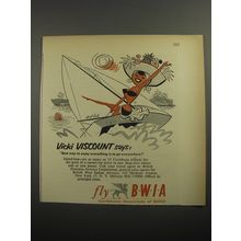 1956 BWIA Airlines Ad - Vicki Viscount says: Best way to enjoy everything