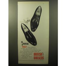 1960 British Walkers Shoes Ad - Is virtue a vice?