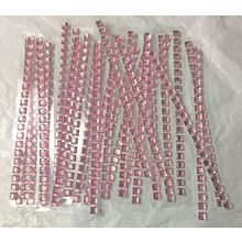 620 pieces Hot Pink ~3/8" Stick On Square Crystal Gems for Body Art, Crafts etc