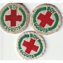 Scout Badges UK Pre 67 Scout Proficiency 3 x First Aid Hessian Backs Used (PF15)