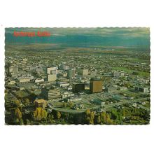 Postcard USA AL Alaska Anchorage city aerial view posted 1975 from Norway cruise