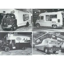 1960 COMMERCIAL MOTOR SHOW VEHICLES F0UR POSTCARDS PUBLISHED 1994 UK POST INC.