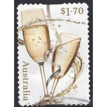 2025 CHERISHED CELEBRATIONS, CHAMPAGNE FLUTES, USED SELF-ADHESIVE STAMP 400/1 +