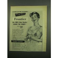 1950 True Form Frontier Bra Ad - Hooks Down Front