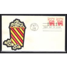 FDC 2261 16.7c Popcorn Wagan Pair (Cachet-U/A) Box0578