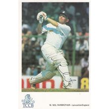 Neil Fairbrother Lancashire Cricket Postcard Hand Signed Photo Card Postcard