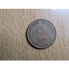 1968f 2 Pfennig Germany Coin