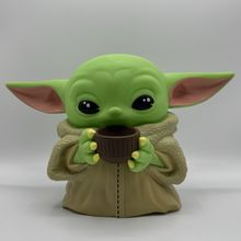 Star Wars Mandalorian Grogu with Cup PVC Bank Baby Yoda Coin Holder