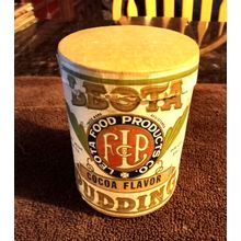 Old Empty Cardboard Container Leota Coco Flavor Pudding 4 3/8" Tall 1930/40's