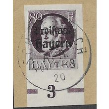 GER (BAVARIA) 1919 80pf 'KING LUDWIG (FREISTAAT) (IMPERFED FINE USED(EBID64-468)