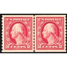 444, Mint VLH 2¢ XF Coil Line Pair - PSE Graded 95 Certificate * Stuart Katz