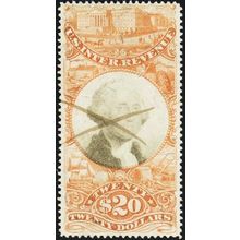 R150, Used VF/XF $20 Revenue Stamp - With PFC Graded 85 * Stuart Katz
