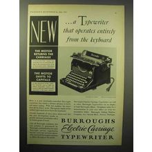 1933 Burroughs Electric Carriage Typewriter Ad