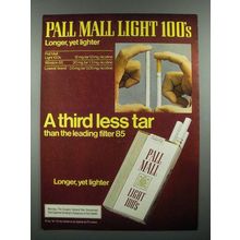 1980 Pall Mall Light 100's Cigarette Ad- Third Less Tar