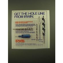1987 Irwin Drill Bits Ad - Get The Hole Line