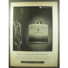 1956 Yardley After Shower Powder Ad - Takes over where your towel leaves off