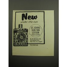 1957 St. Johns Sun Tan Lotion Advertisement - New under the sun