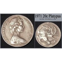 Australia 1971 20c Platypus (Key millions)- Circulated