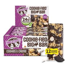 Lenny & Larry'S Cookie-Fied BIG BAR 90G, Cookies and Creme, 12-Pack with 24 Gram