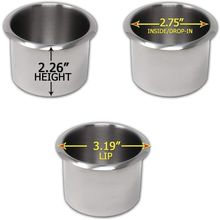 DA VINCI Lot of 10 Drop in Stainless Steel Poker Table Can Holders, Fits Standar