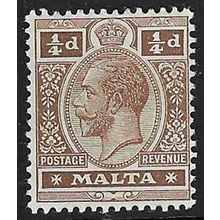 MALTA 1914-21 GEORGE V ¼d WMK MULT CROWN CA VALUE MINT SG69