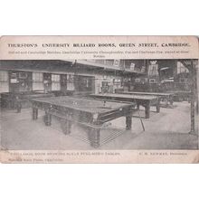 Thurstons University Billiard Rooms Cambridge Old Postcard Please Read