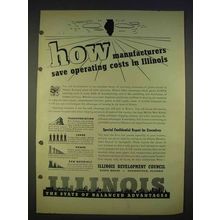 1940 Illinois Development Council Ad - Save Costs