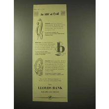 1954 Lloyds Bank Ad - An ABC