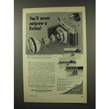 1956 Kodak Retina IIIc Camera Ad - Never Outgrow