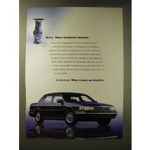 1989 Lincoln Continental Ad - Ming. What a knickknack should be