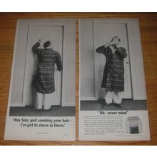 1963 Remington Lektronic II Shaver Ad - Hey Son, quit combing your hair