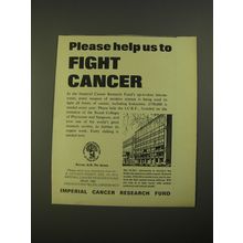 1967 Imperial Cancer Research Fund Advertisement - help us to fight cancer