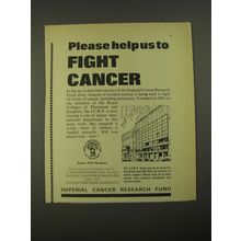 1967 Imperial Cancer Research Fund Ad - Please help us to fight cancer