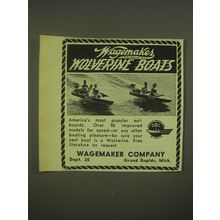 1952 Wagemaker Wolverine Boats Advertisement