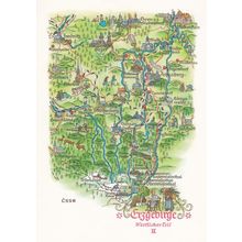 Erzebirge Ore Mountain Range Bohemian Border German Germany Map Postcard
