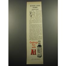 1955 A.1. Sauce Advertisement - Knife and Fork Shish-Ka-what?